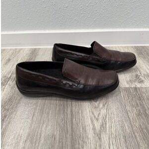 1803 Men's Leather Loafers Comfortable Slip On Casual Shoes‎ Brown Black 9